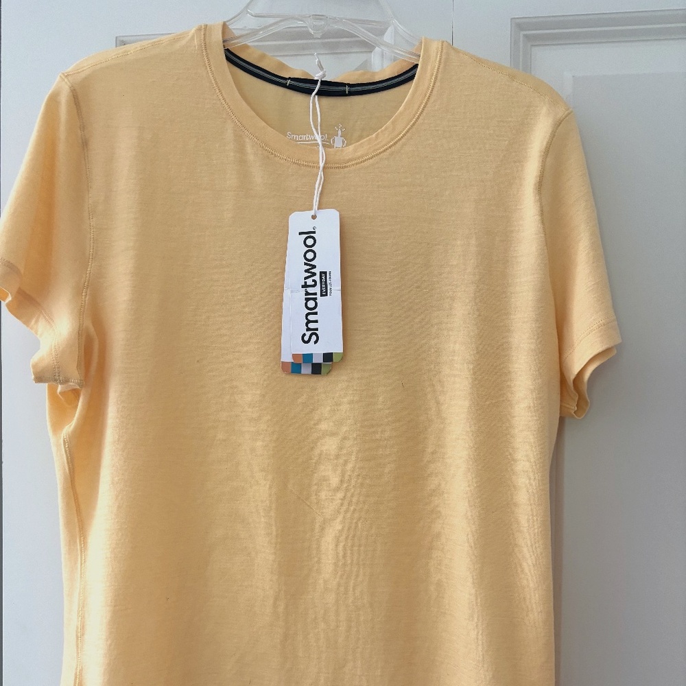 Smartwool Women Merino Short Sleeve Tee Custard Large 16916-N04
